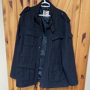 Topman Charcoal Military Field Jacket